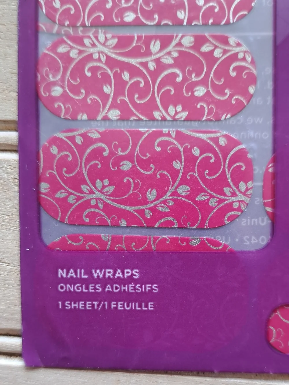 Jamberry Nail Wraps Set of 3 New Sealed Nail Stickers Pink Chevron Glitter